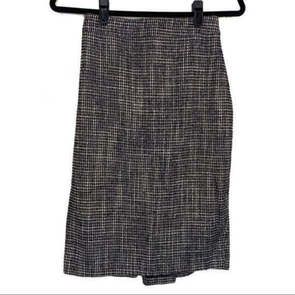 MaxMara Black Wool Blend Knee Length Skirt 10 - Picture 1 of 7
